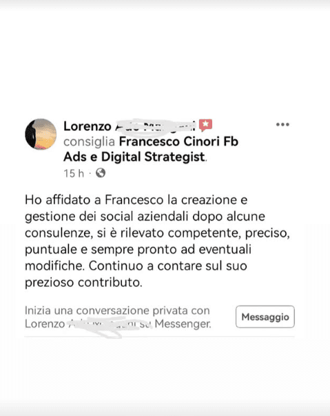 Risultati di campagna dentro la piattaforma, schermata 1